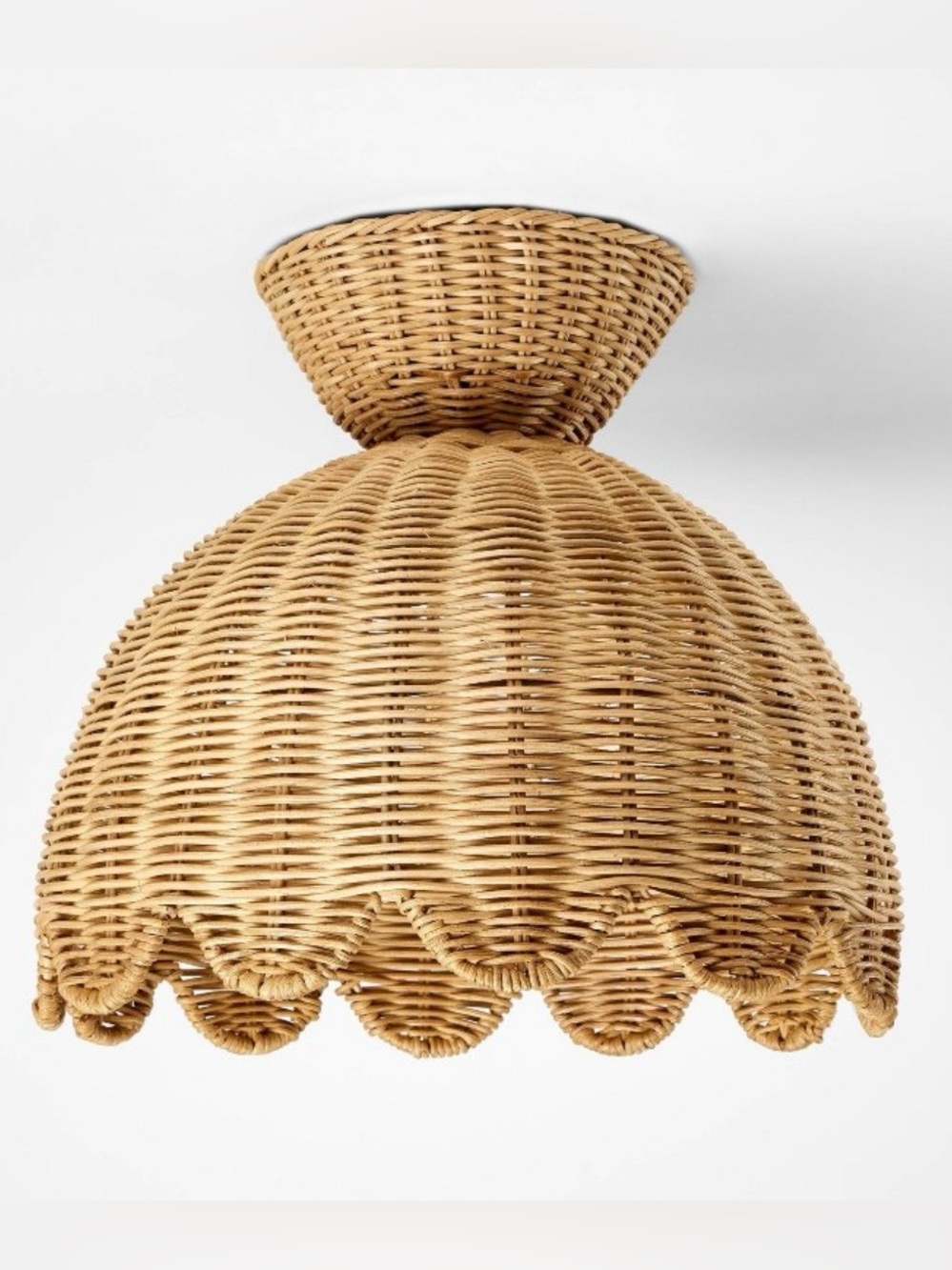 Studio McGee Natural Rattan Scalloped Ceiling Light